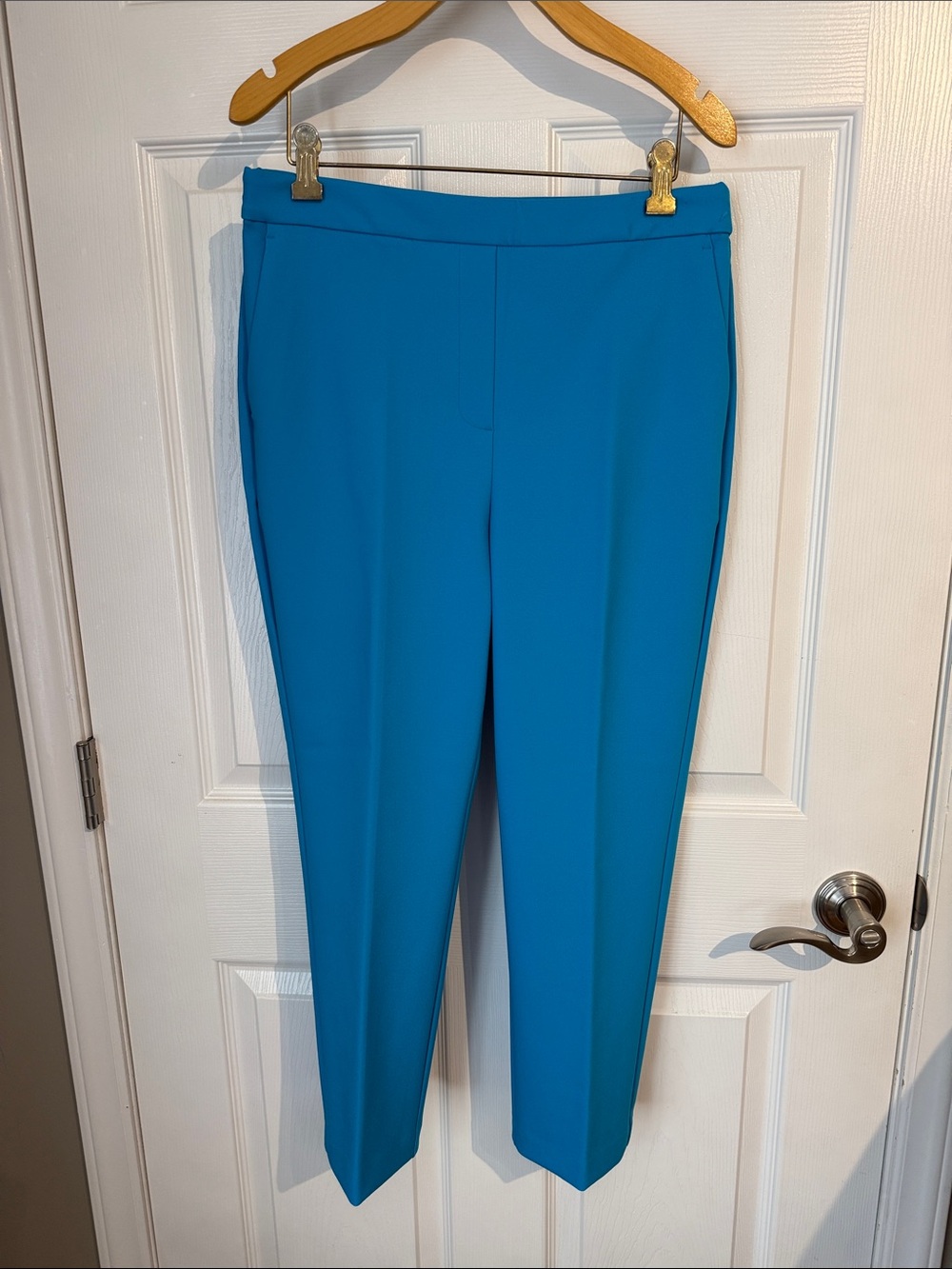 Classic High-Rise Straight Leg Ankle Pants - Blue